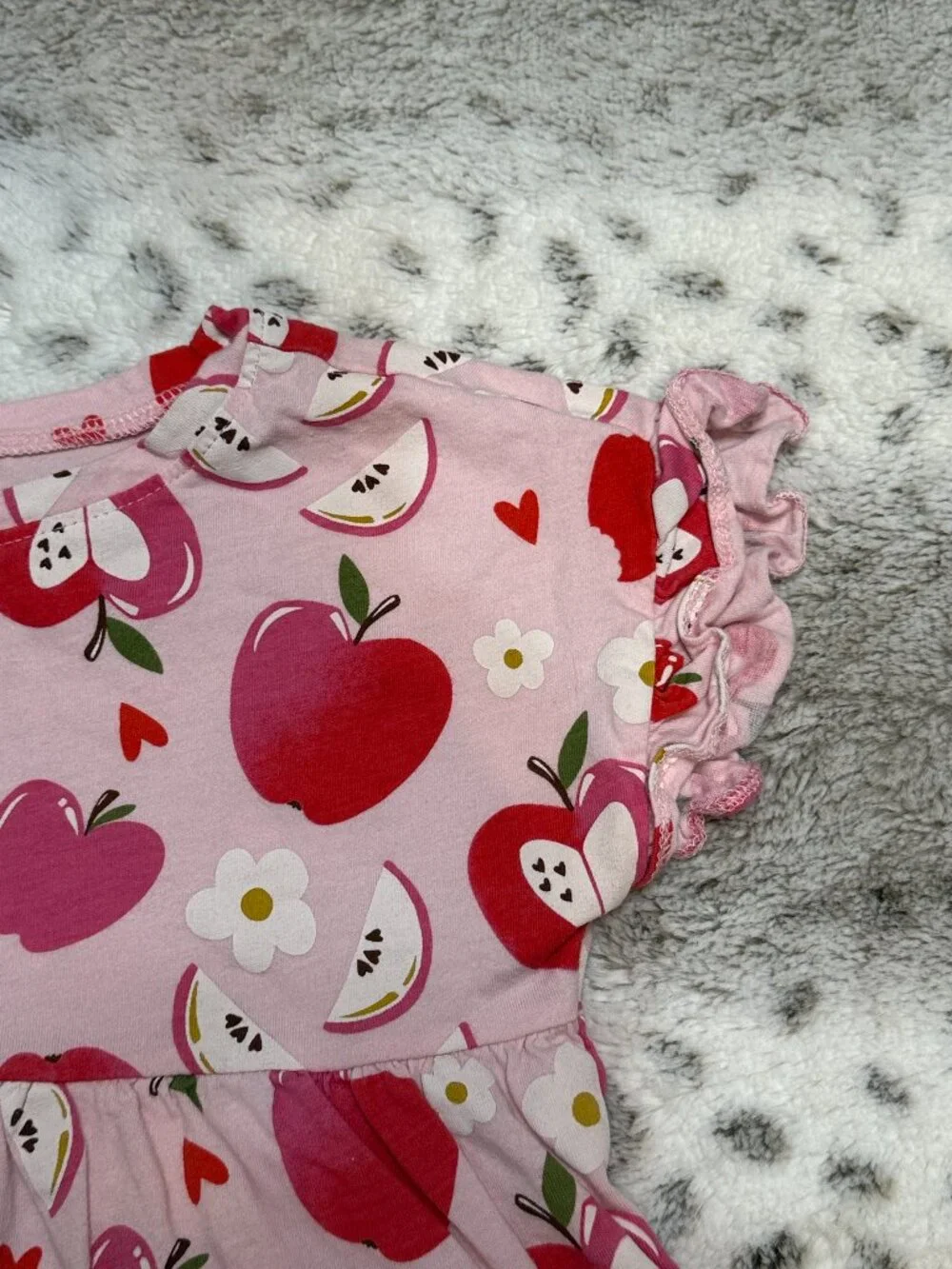 Old Navy pink apple dress girls 4T floral hearts lovecore summer party vacation
